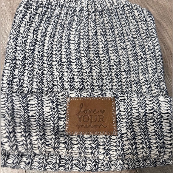 Gray Love Your Melon Knit Beanie with Patch - Picture 2 of 4